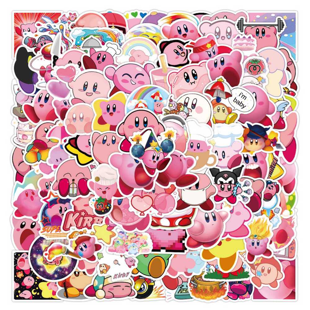 Kids Toys Laptop - 100pcs Cartoon Game Kirby Stickers Kawaii