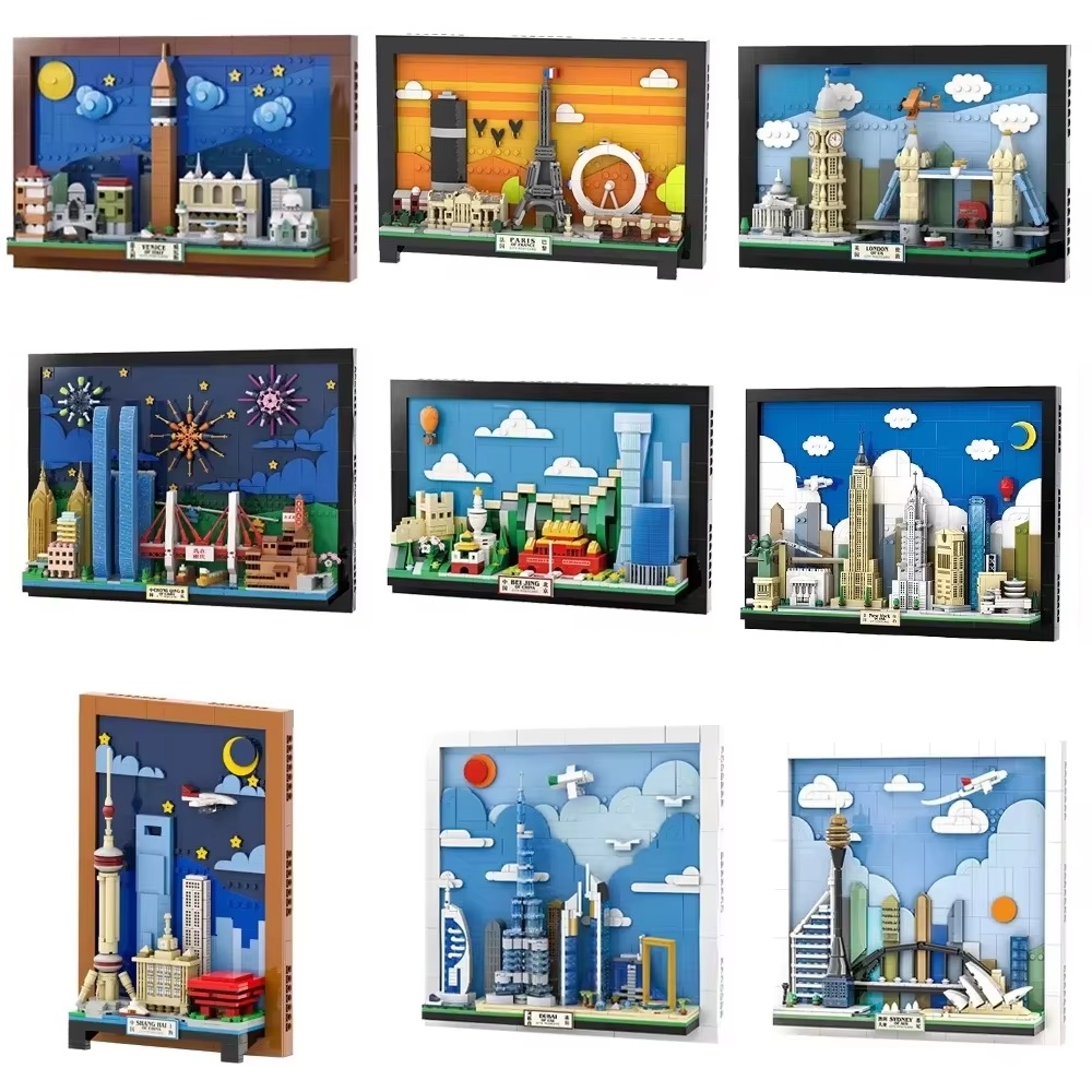 Kids Toys Paris - City Postcard Puzzle Blocks MOC Educational