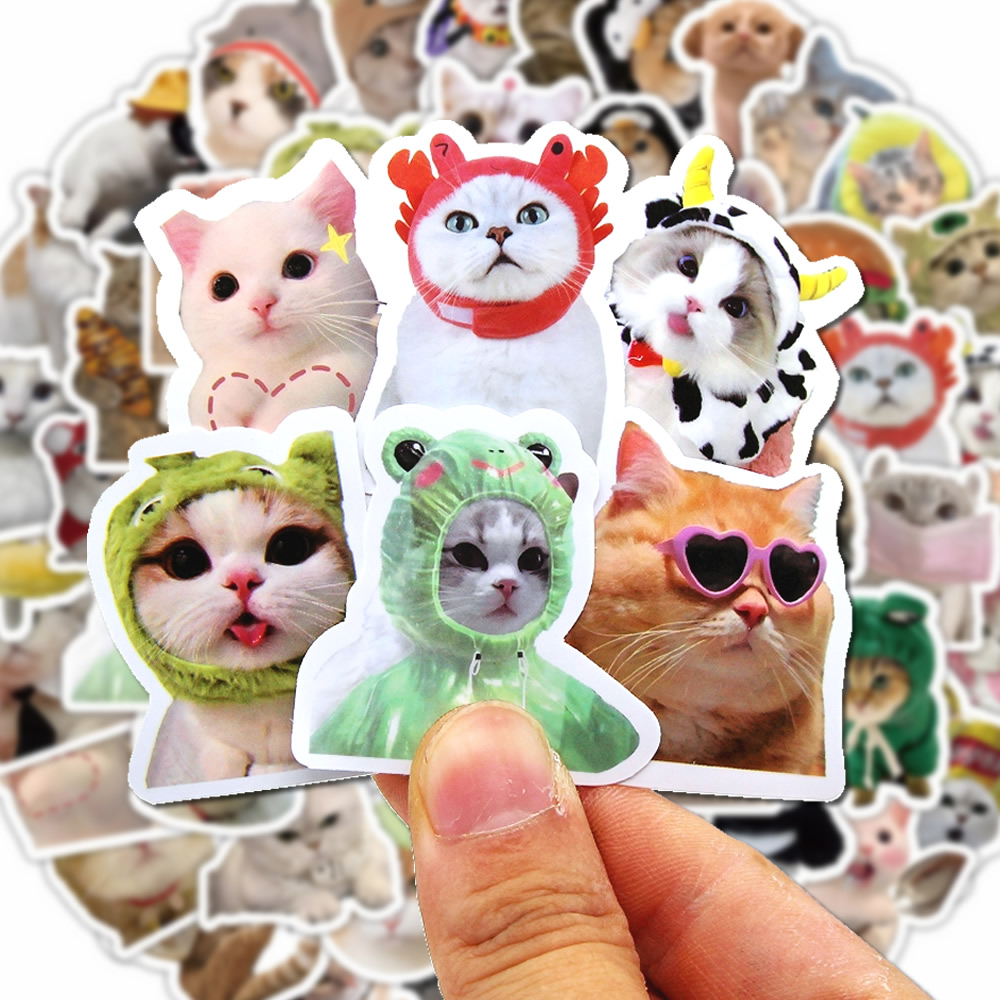 Kids Toys Laptop - 100/500/1000pcs Funny Cat Stickers Cartoon Cute