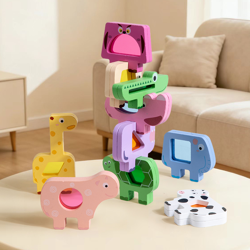 Wooden Animal Acrylic Stacking - огляд і ціна Wooden Blocks Stacking