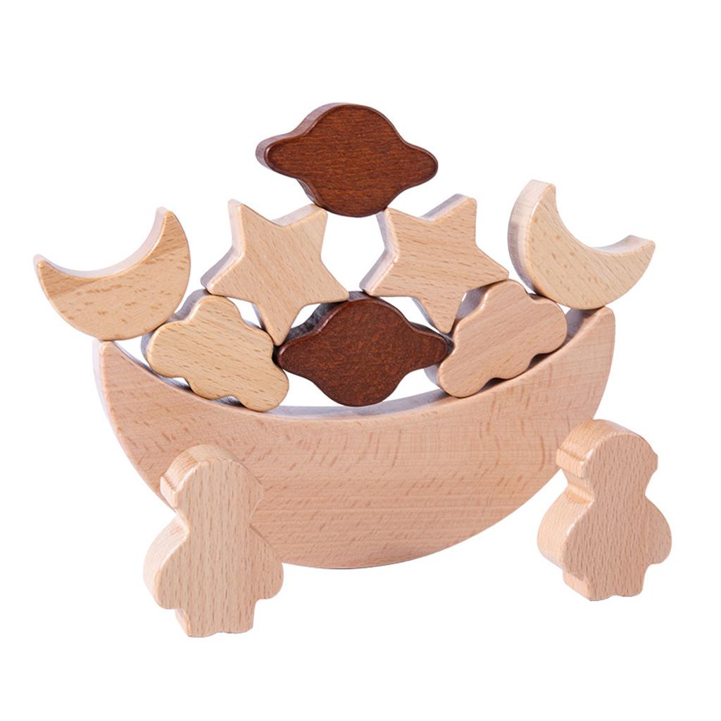Montessori Toys Moon Stacking  - огляд і ціна Wooden Blocks Stacking