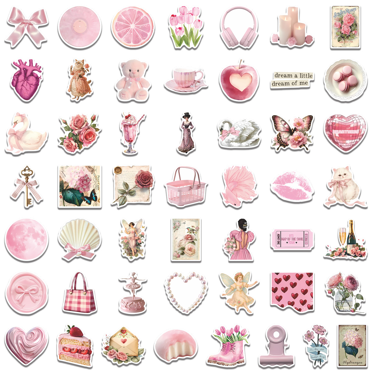 50/100pcs Cute Pink Girl Carto - огляд і ціна Kids Toys Laptop