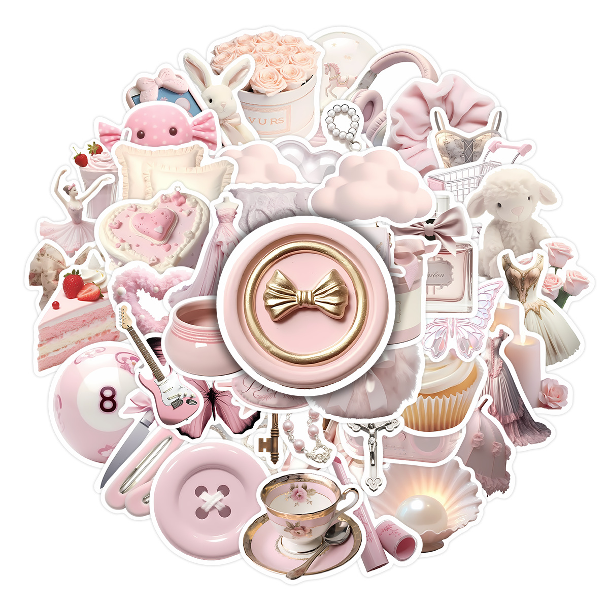 50/100pcs Cute Pink Girl Carto - огляд і ціна Kids Toys Laptop