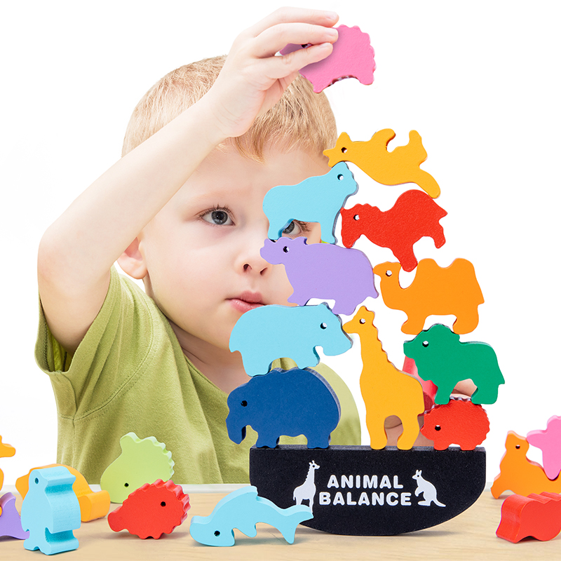 Montessori Children Wooden Ani - огляд і ціна Wooden Blocks Stacking