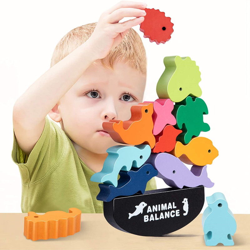 New Children Montessori Wooden - огляд і ціна Wooden Blocks Stacking