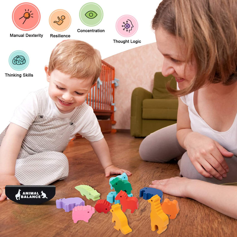 New Children Montessori Wooden - огляд і ціна Wooden Blocks Stacking