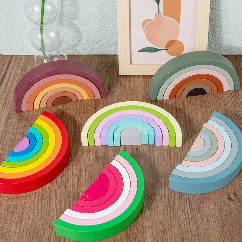 Arch Bridge Rainbow Wooden Bui - огляд і ціна Wooden Blocks Stacking