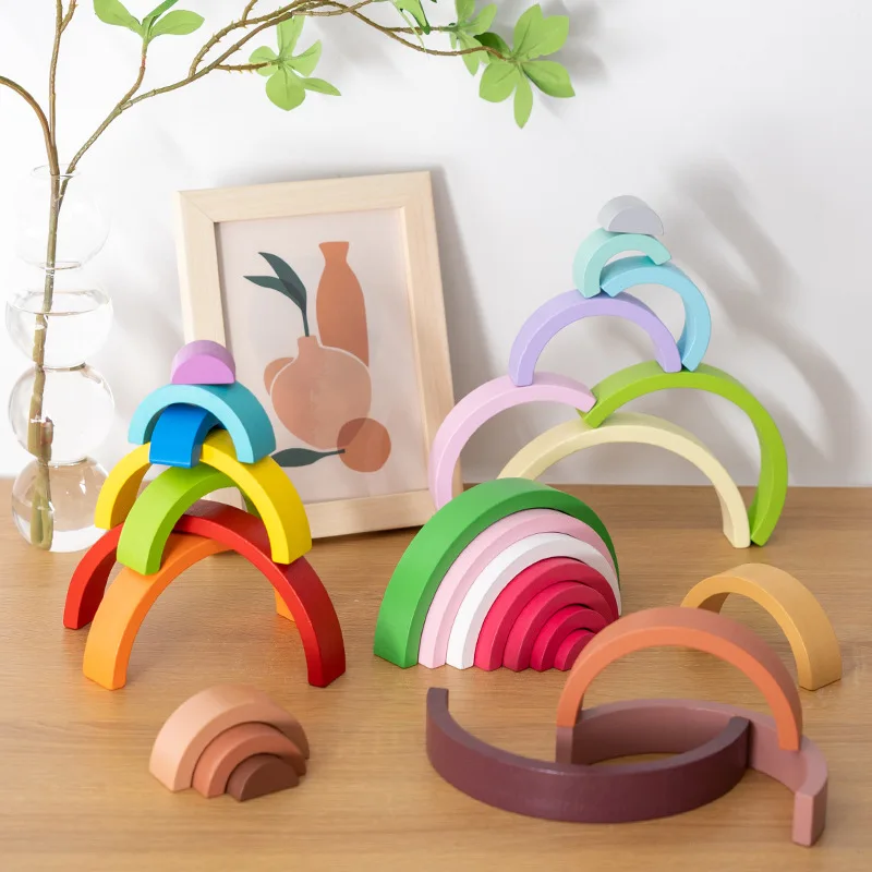 Arch Bridge Rainbow Wooden Bui - огляд і ціна Wooden Blocks Stacking