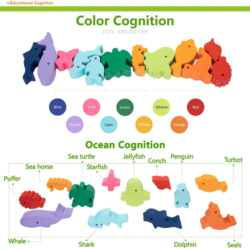 New Children Montessori Wooden - огляд і ціна Wooden Blocks Stacking