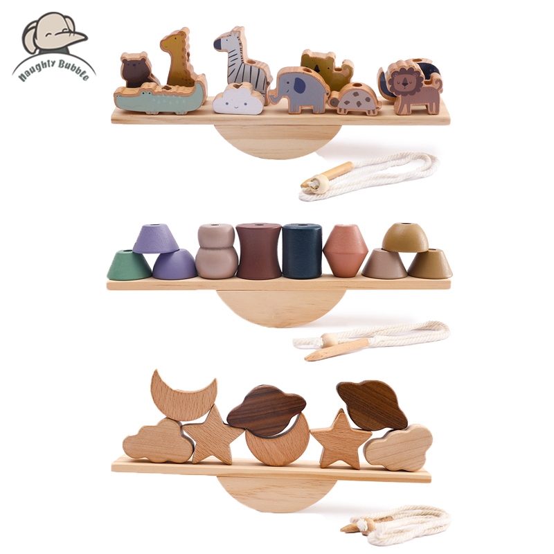 Baby Animal Threading Toys Woo - огляд і ціна Wooden Blocks Stacking