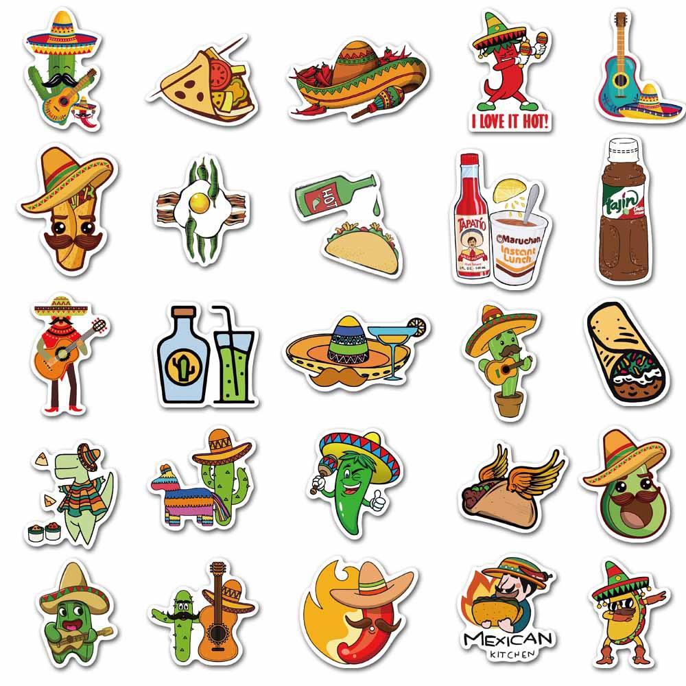 50Pcs Mexico Food Stickers For - огляд і ціна Kids Toys Laptop