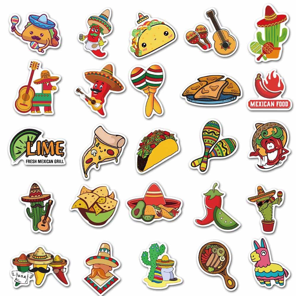 50Pcs Mexico Food Stickers For - огляд і ціна Kids Toys Laptop