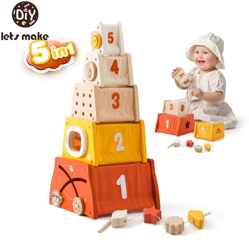 Kids Wooden Montessori Toys Th - огляд і ціна Wooden Blocks Stacking