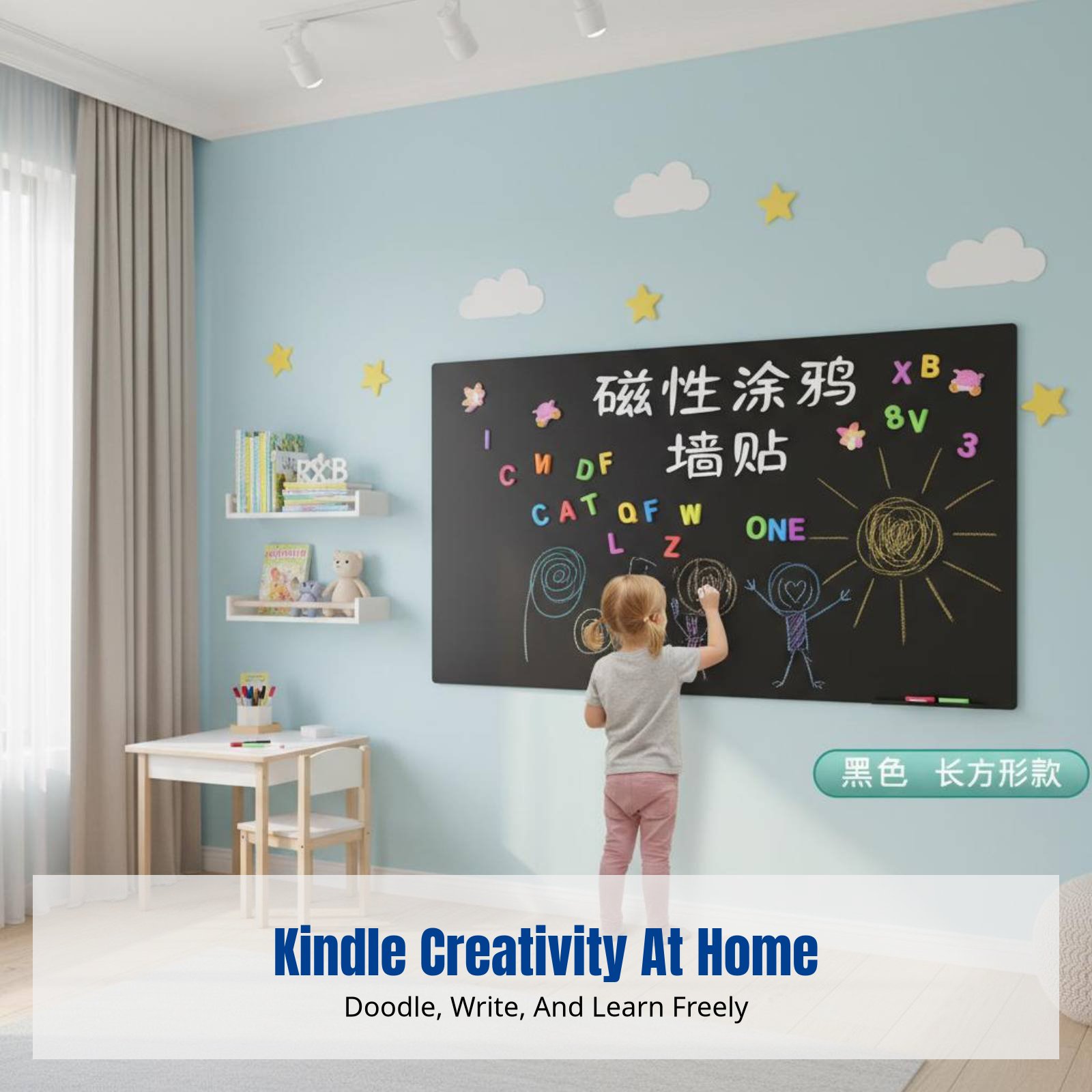Whiteboard Wall Sticker for Ki - огляд і ціна Magnetic Drawing Board